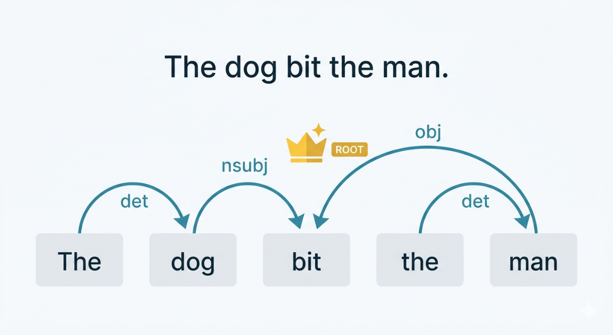 dependency parsing spaCy arc diagram output visualisation